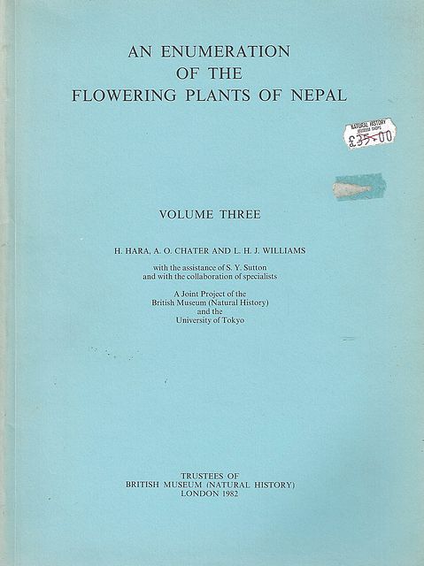 An Enumeration of the Flowering Plants of Nepal.