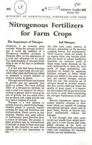 Nitrogenous Fertilizers for Farm Crops. 