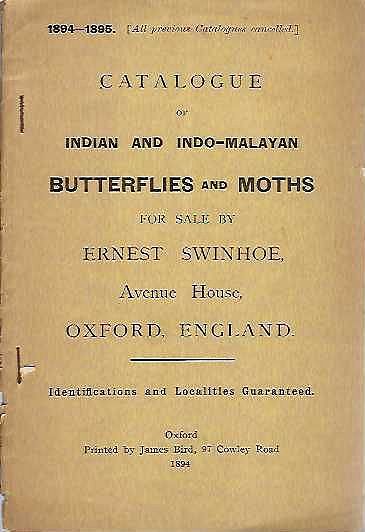 Catalogue of Indian and Indo-Malayan Butterflies and Moths,