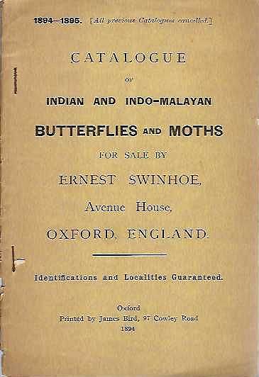 Catalogue of Indian and Indo-Malayan Butterflies and Moths,