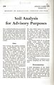 Soil Analysis for Advisory Purposes. 