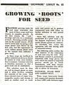 Growing �Roots� For Seed.