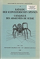 Katalog der Schweizerischen Spinnen / Catalogue des Araignees de Suisse.